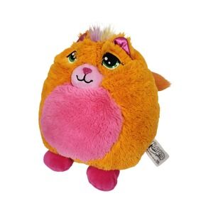Misfittens Orange Pink Round Plush Cat Kitten Stuffed Animal Toy